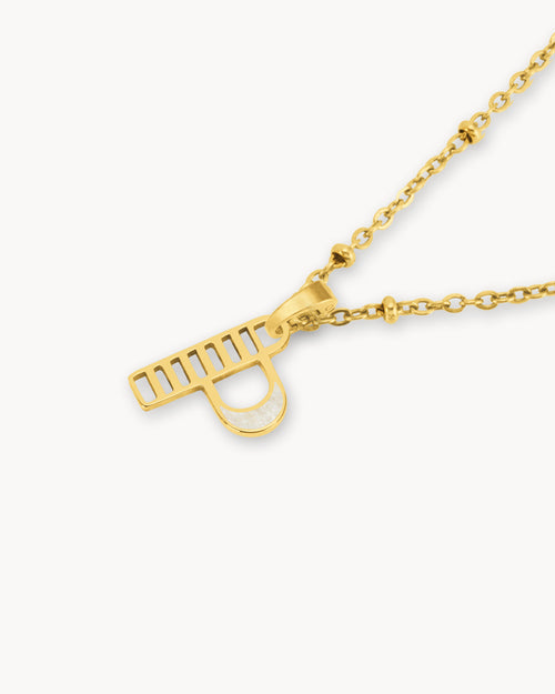 P Dainty Sigill Necklace Set, Gold