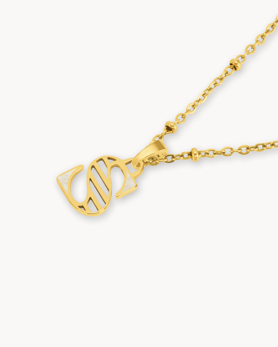 S Dainty Sigill Necklace Set, Gold