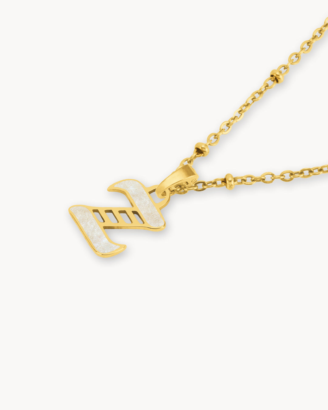 Z Dainty Sigill Necklace Set, Gold