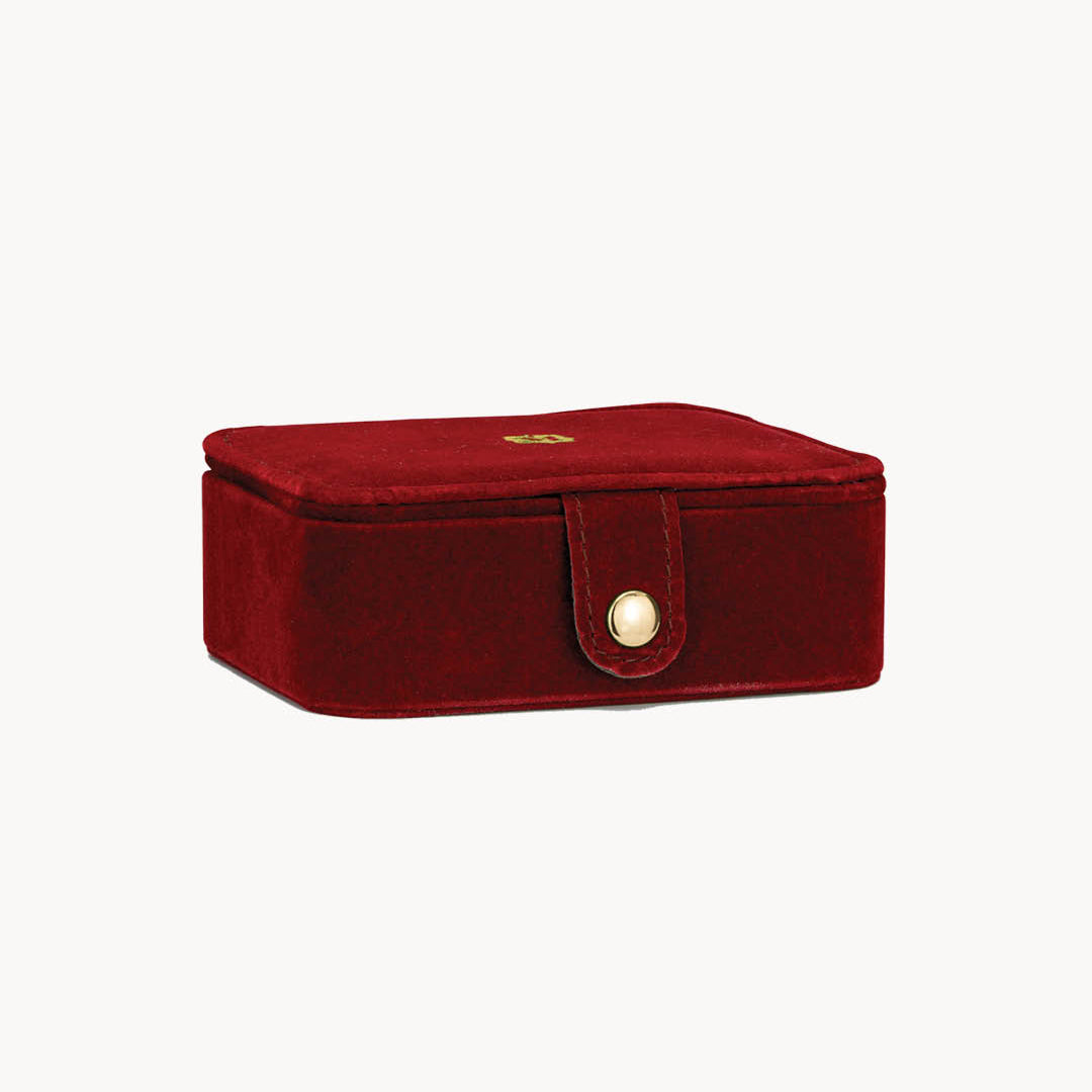 Dainty Burgundy Velvet Jewellery Box