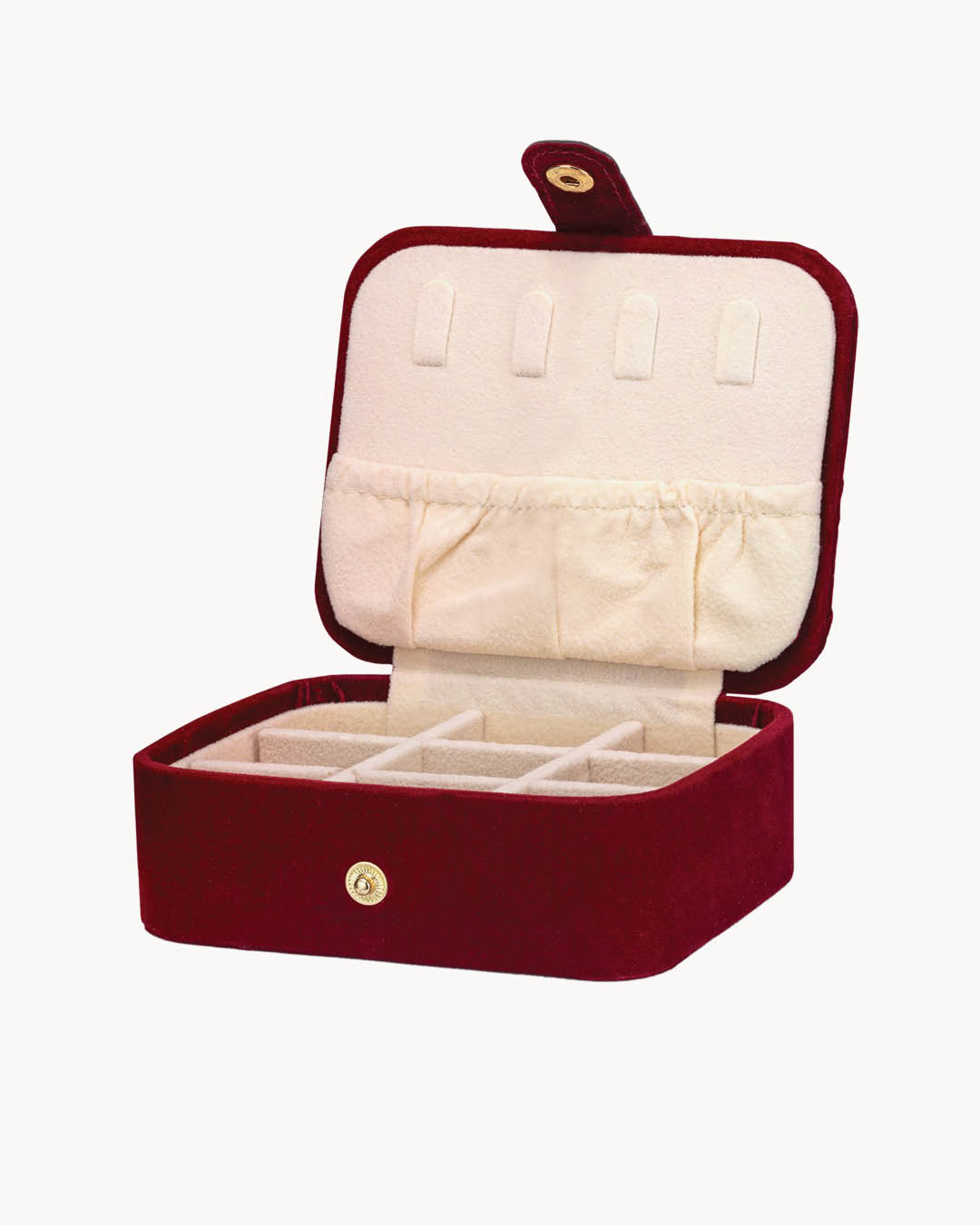 Dainty Burgundy Velvet Jewellery Box