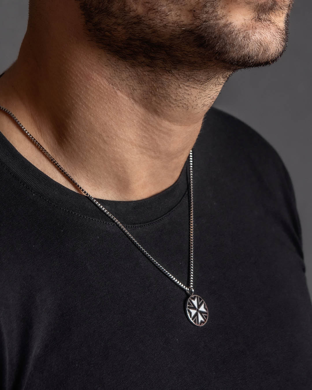 Il-Kavallier Maltese Cross Necklace, Silver