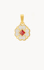 Dainty Lucky Love White Flower Pendant, Gold