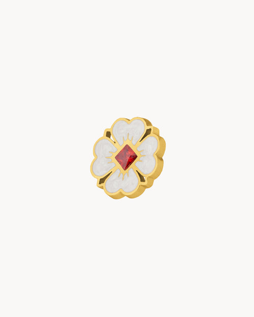 Lucky Love White Flower Mini Twist, Gold