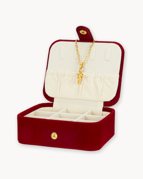 Ensemble de collier Cupidon, or avec boîte à bijoux