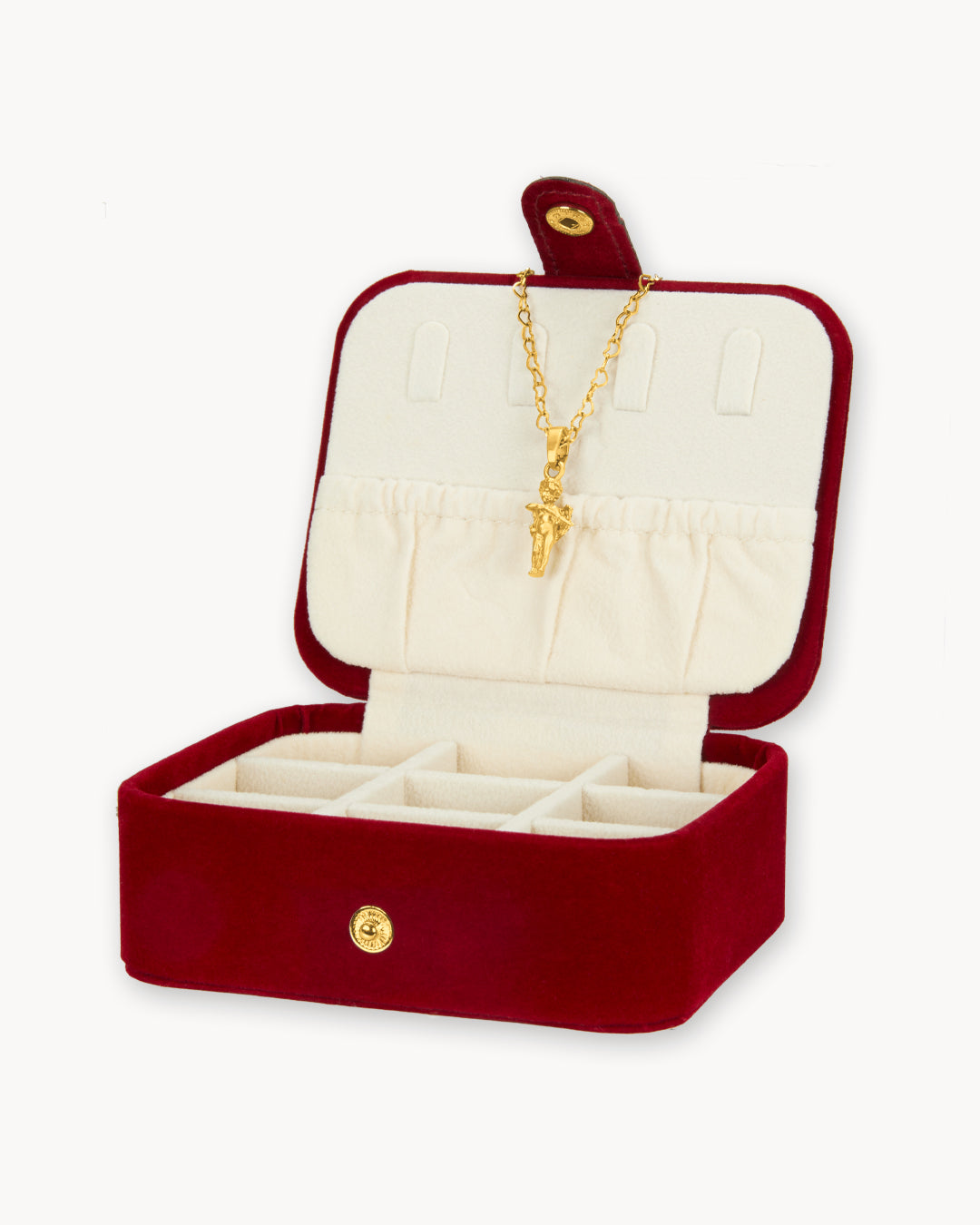 Dainty Burgundy Velvet Jewellery Box