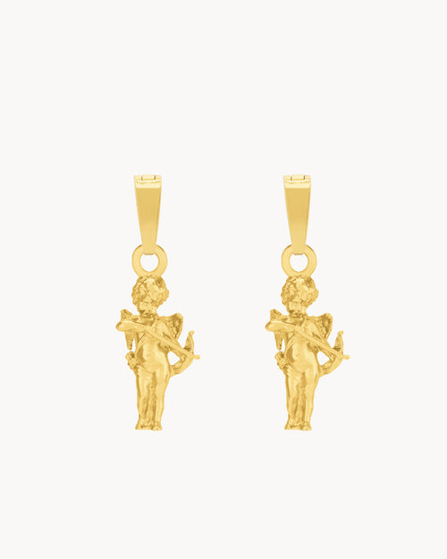 Cupid Earring Pendants, Gold