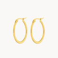 Large Signature Hoops, Gold
