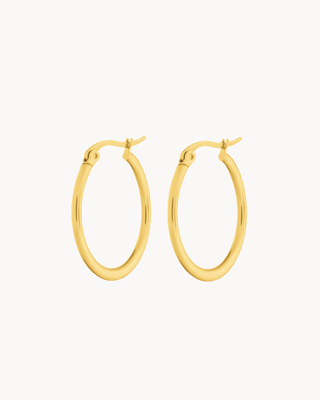 Large Signature Hoops, Gold