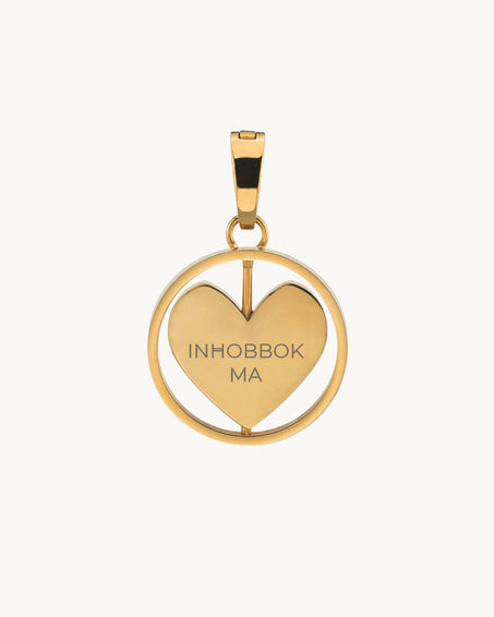 Mum Heart Spin Engraved Pendant, Gold
