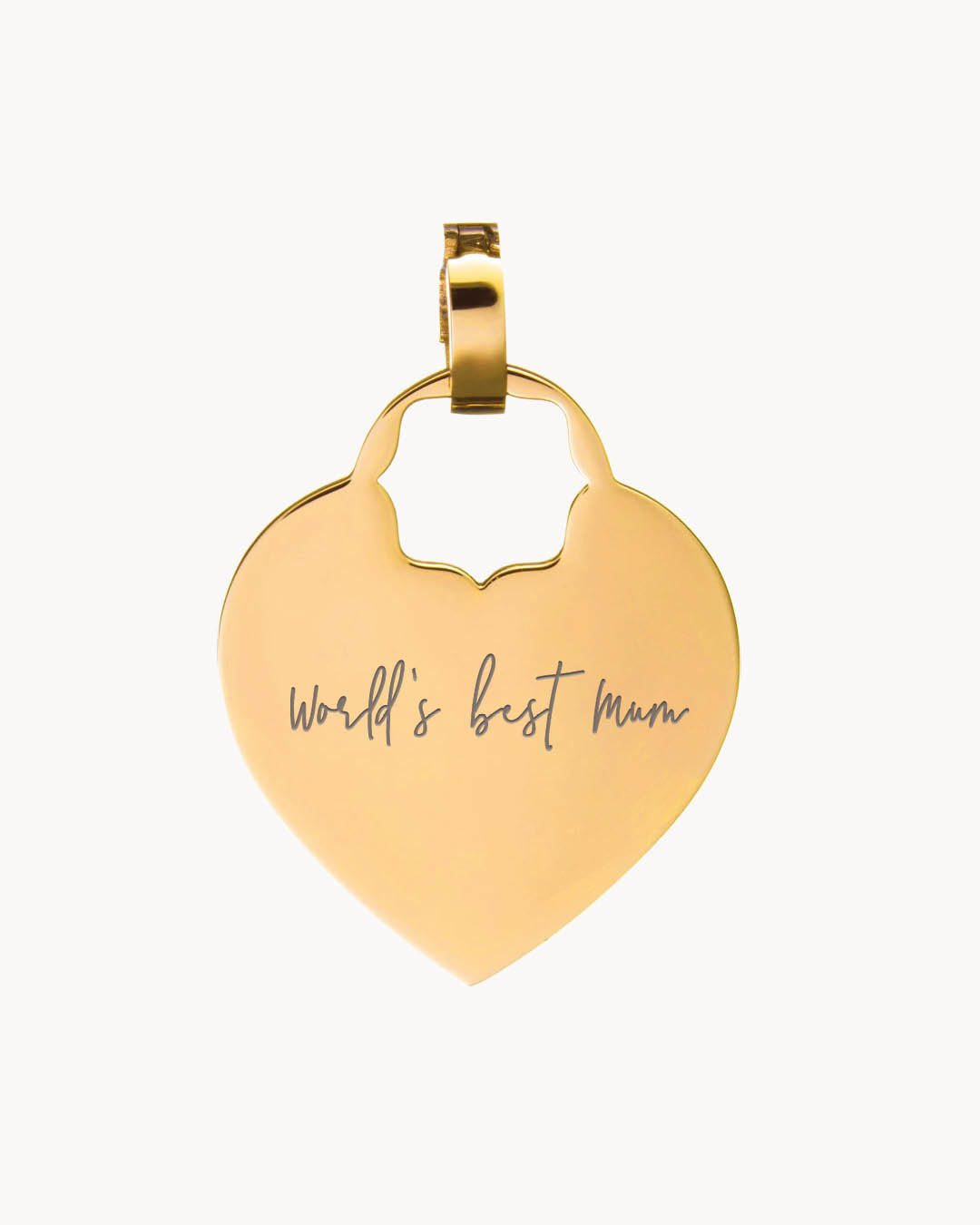 Mum Heart Engraved Pendant, Gold