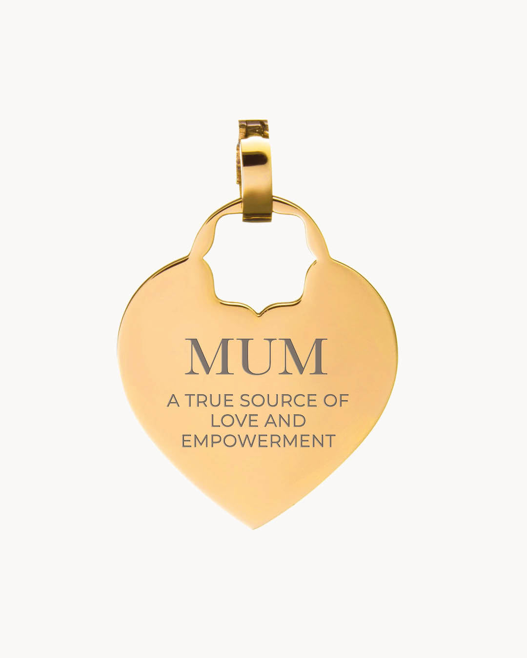 Mum Heart Engraved Pendant, Gold