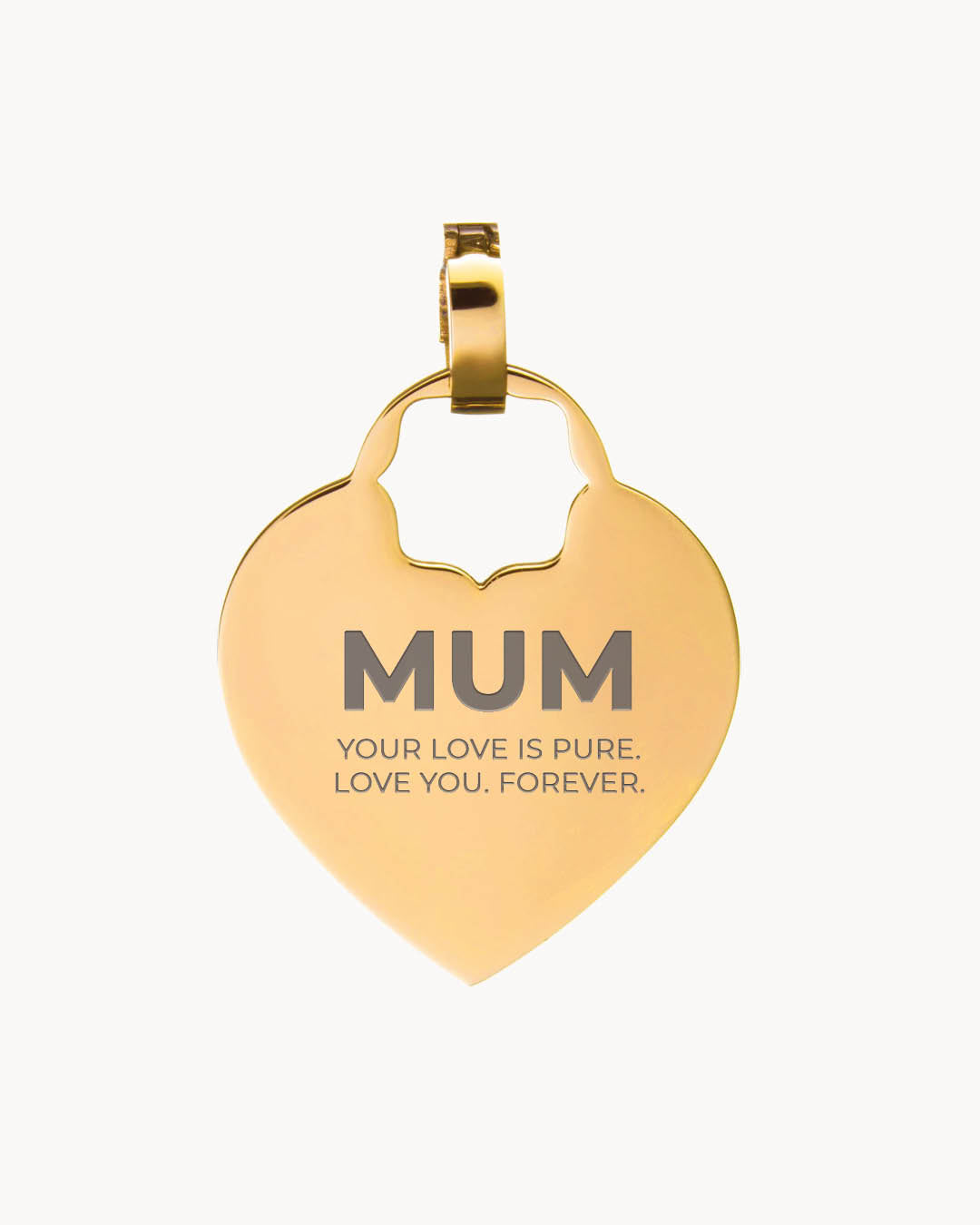 Mum Heart Engraved Pendant, Gold