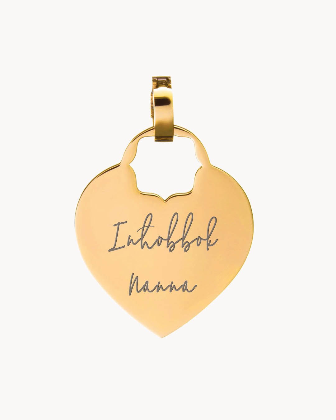 Nanna Heart Engraved Pendant, Gold