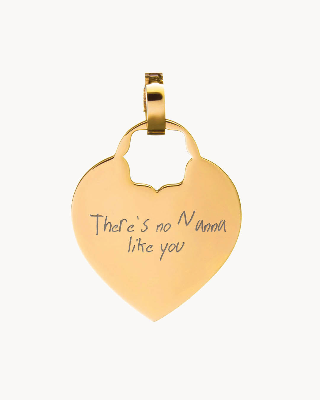 Nanna Heart Engraved Pendant, Gold