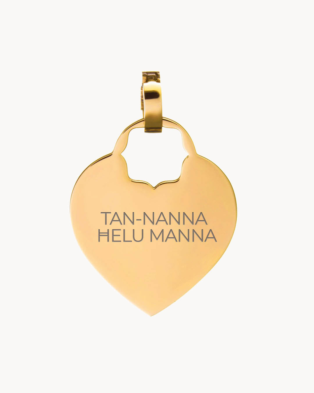 Nanna Heart Engraved Pendant, Gold