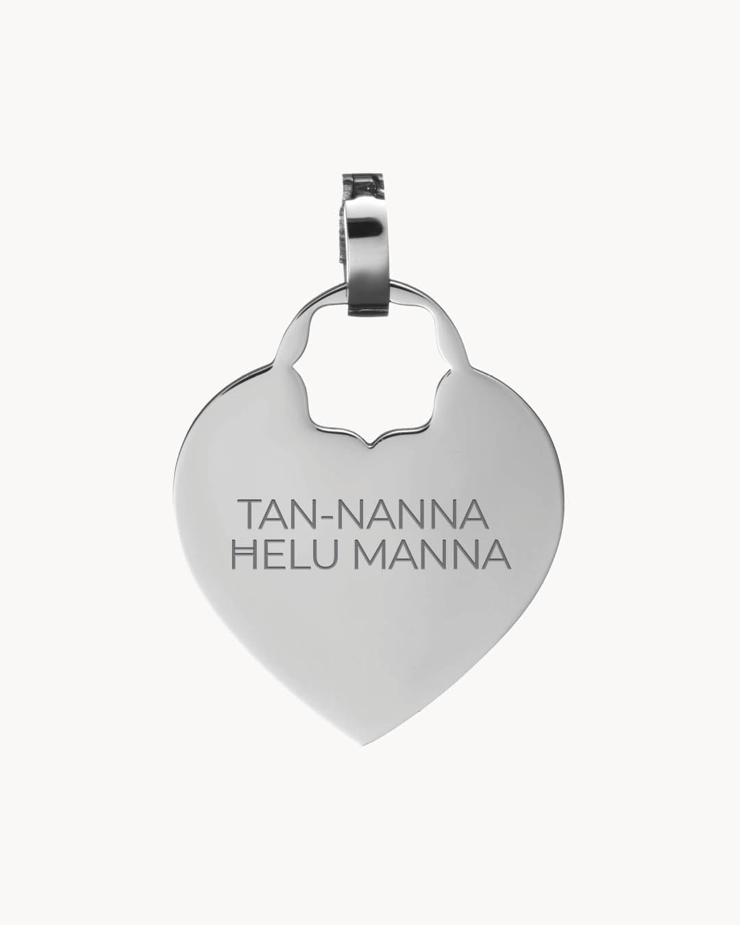 Nanna Heart Engraved Pendant, Silver