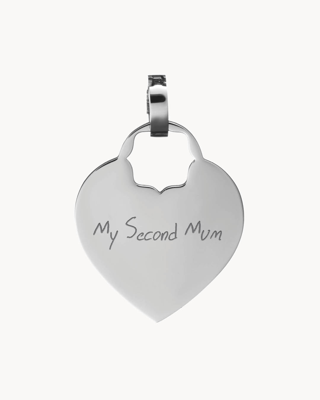 Nanna Heart Engraved Pendant, Silver