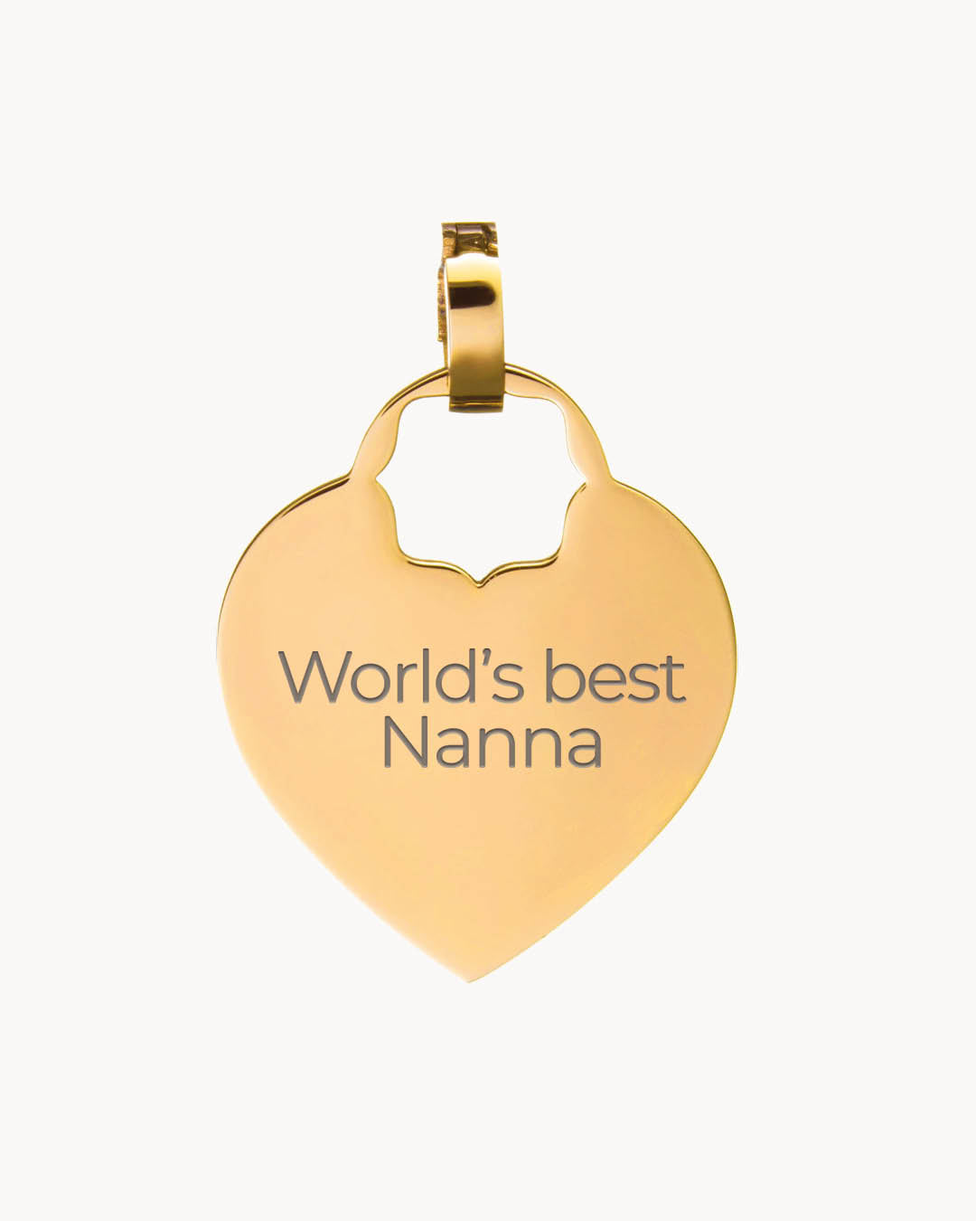 Nanna Heart Engraved Pendant, Gold