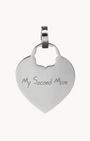 Nanna Heart Engraved Pendant, Silver