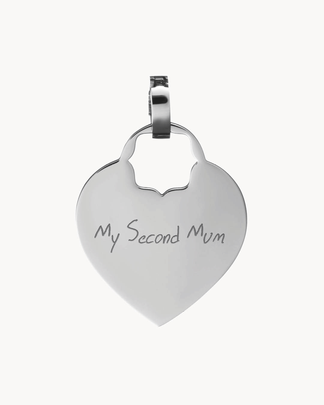 Nanna Heart Engraved Pendant, Silver