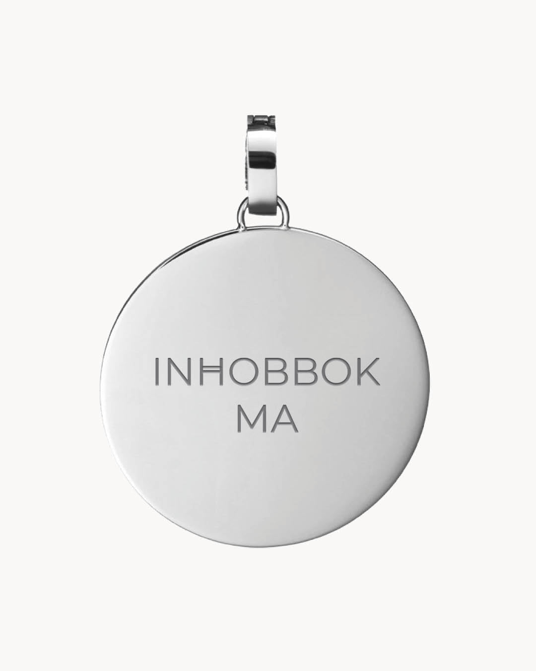 Mum Medium Disc Engraved Pendant, Silver