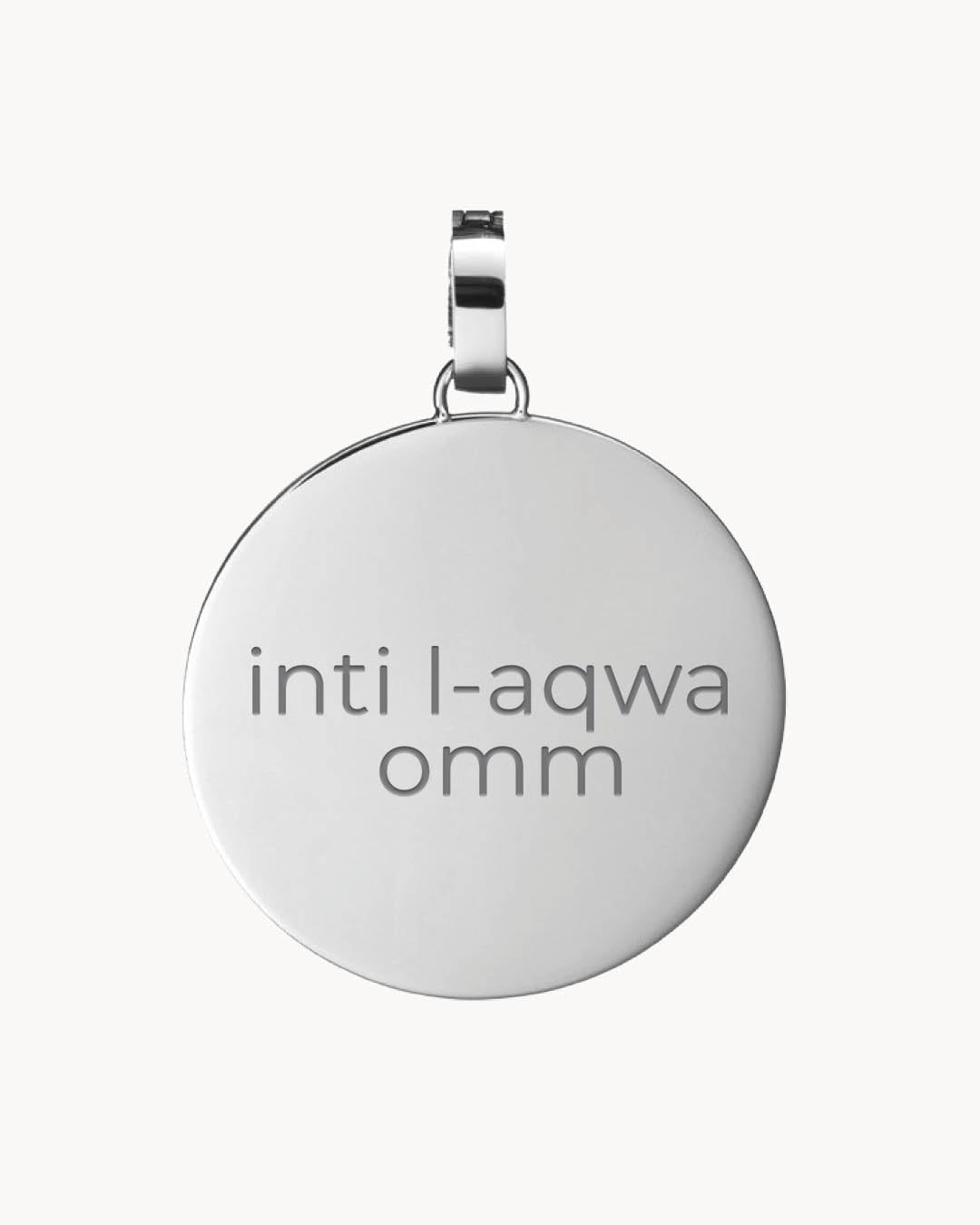 Mum Medium Disc Engraved Pendant, Silver