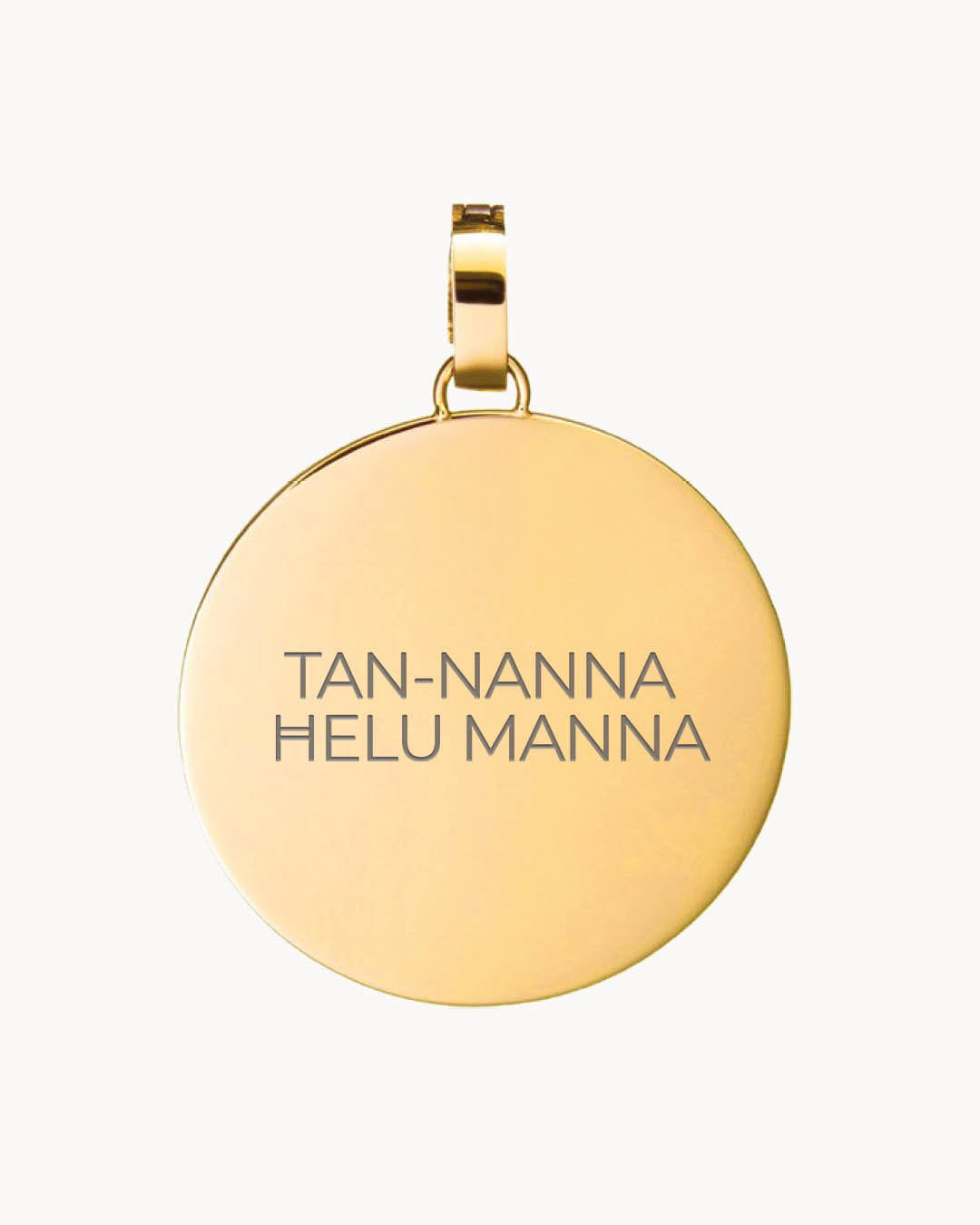 Nanna Medium Disc Engraved Pendant, Gold