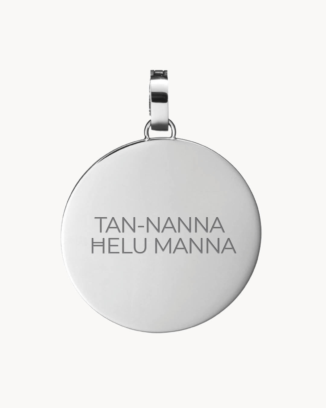 Nanna Medium Disc Engraved Pendant, Silver