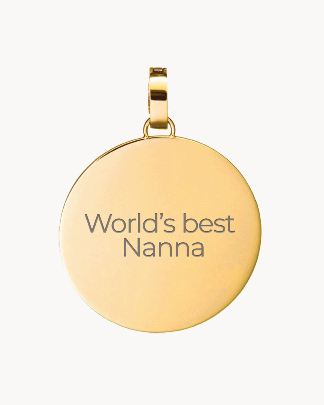 Nanna Medium Disc Engraved Pendant, Gold
