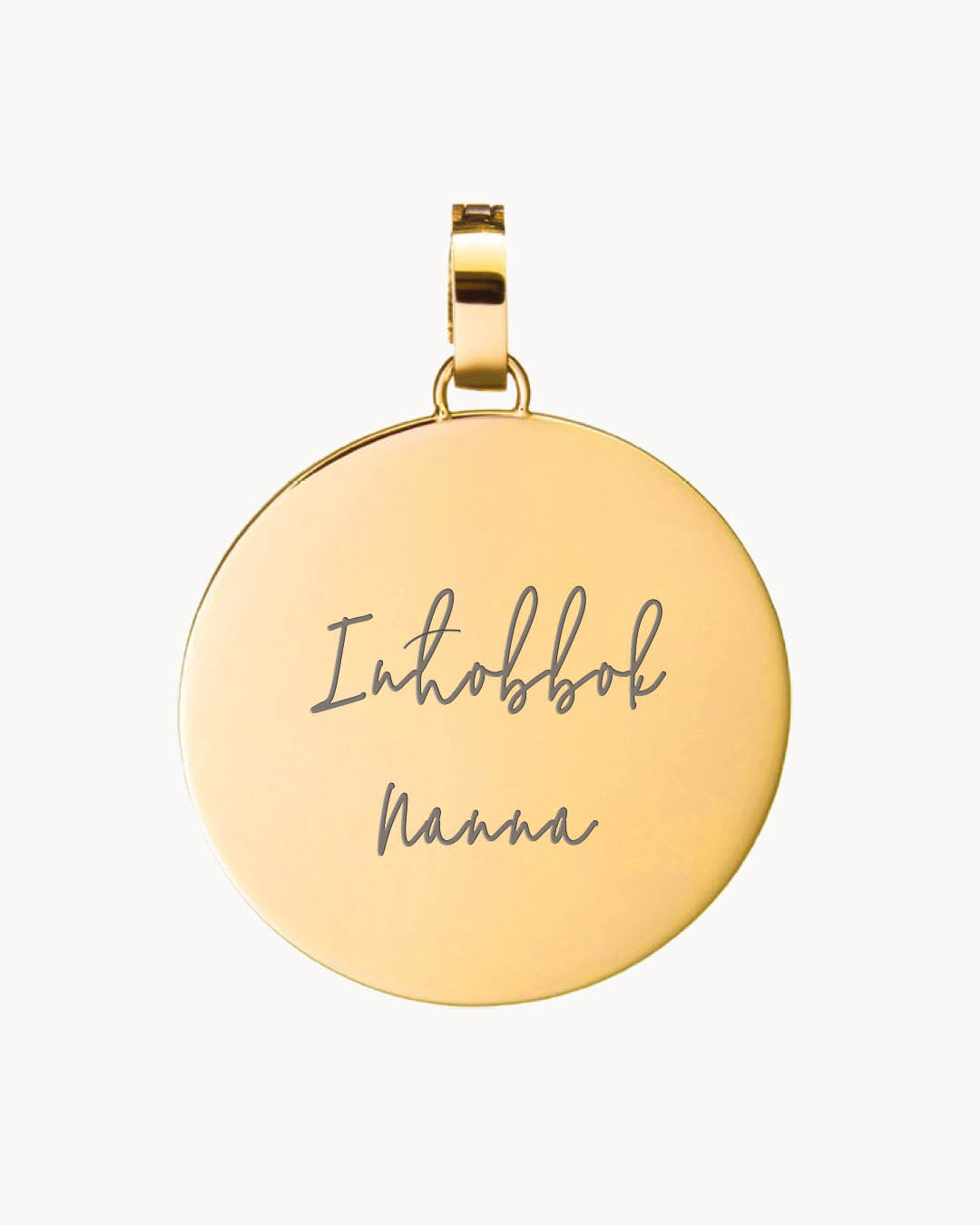 Nanna Medium Disc Engraved Pendant, Gold