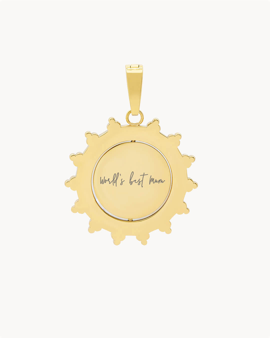 Mum Sun Spin Engraved Pendant, Gold – Mvintage
