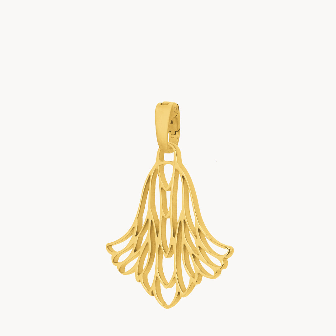 Hollow Carnation Pendant, Gold