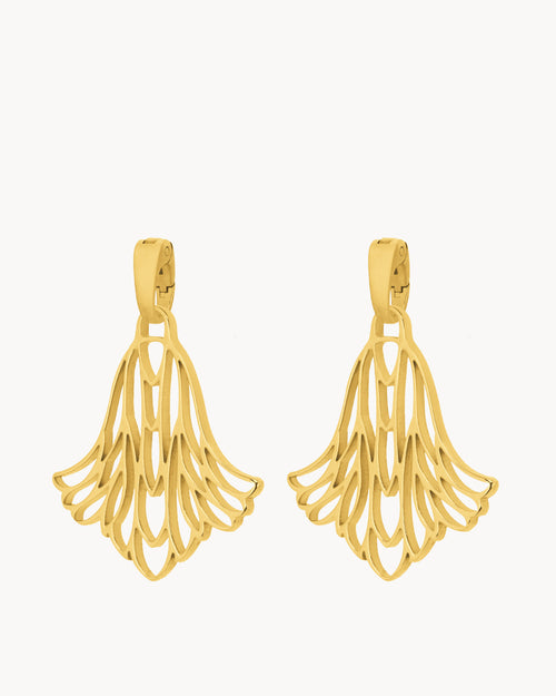 Hollow Carnation Pendant, Gold Earring Pendants