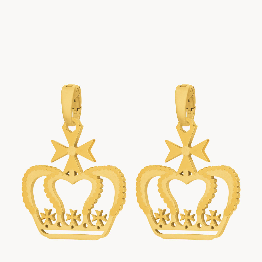 The Crown Pendant, Gold Earring Pendants