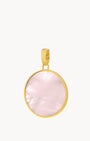 Pink Protection Stone Mother Pearl Pendant, Gold
