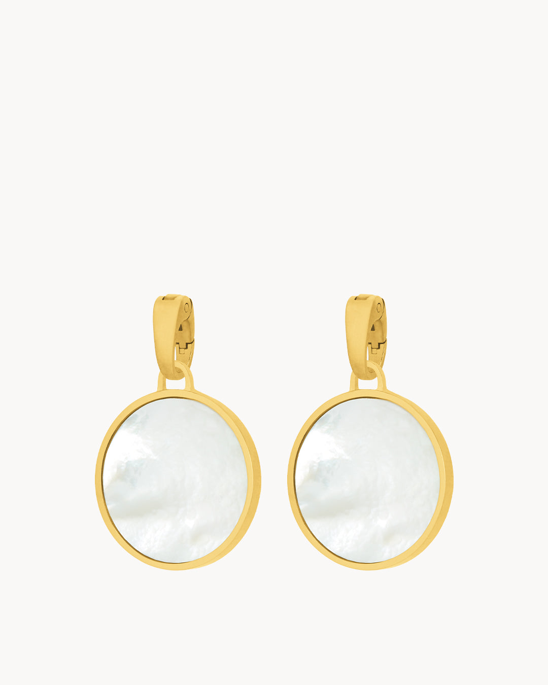 Dainty Protection Stone Mother Pearl Dainty Statement Pendant, Gold Earring Pendants