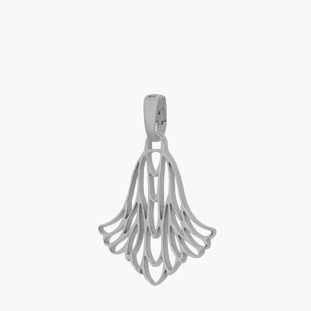 Hollow Carnation Pendant, Silver