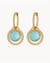March Bridal Birthstone and Halo Earrings Set, Gold