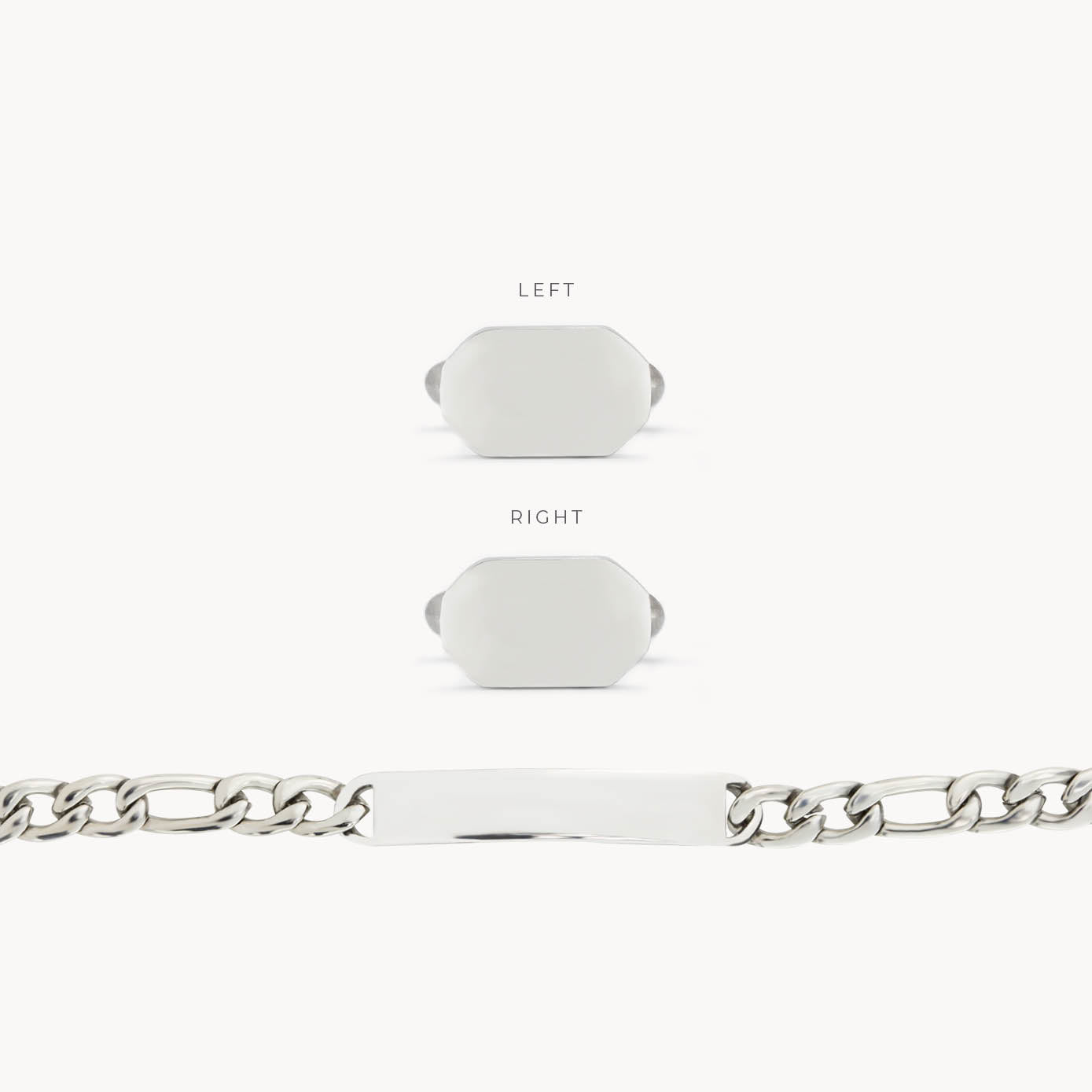 Father's Day Cufflinks and Bracelet Gift Set, SIlver
