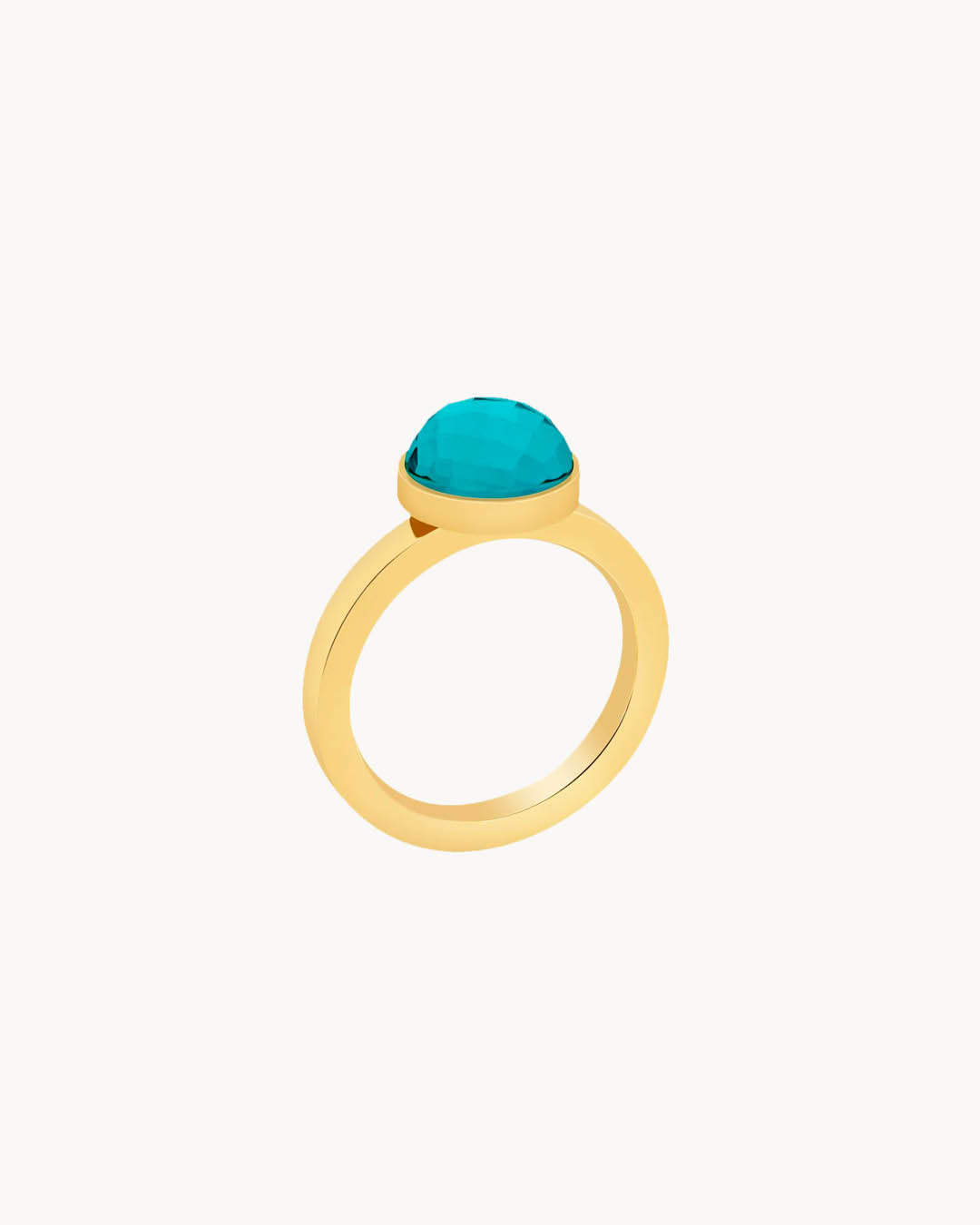 May Birthstone Friendship Mini Twist Ring, Gold