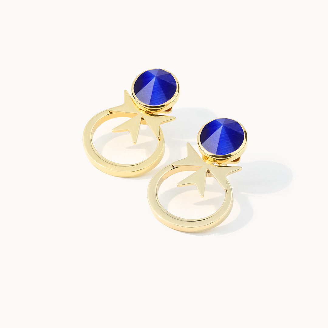 Perseverance Maltese Cross Ħabbata Earring Set, Gold