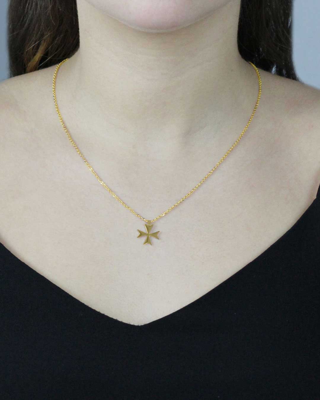 Maltese Cross Pendant, Gold
