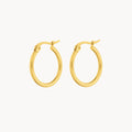 Medium Signature Hoops, Gold
