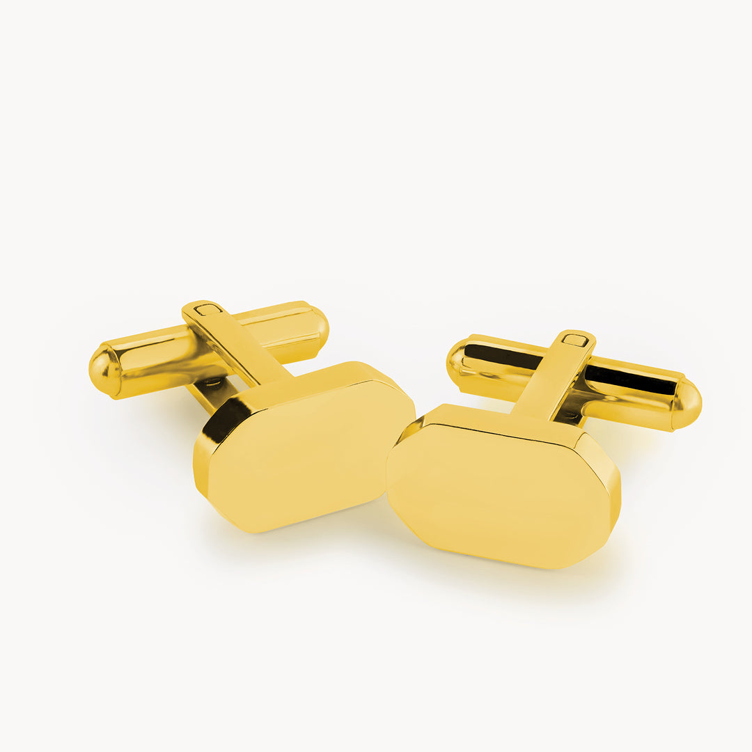 Engravable Basic Cufflinks, Gold