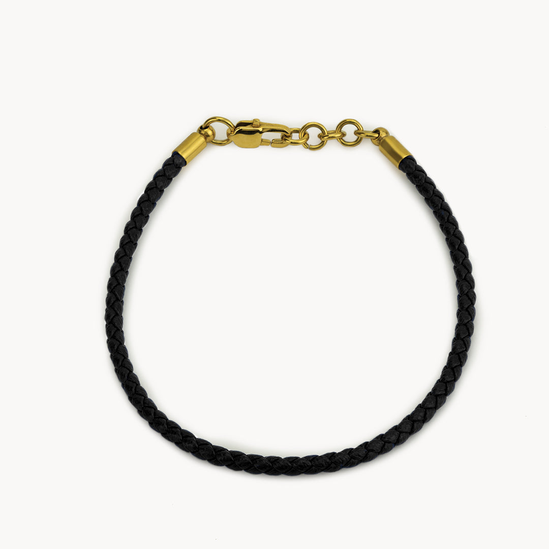 Black Braided Leather Bracelet