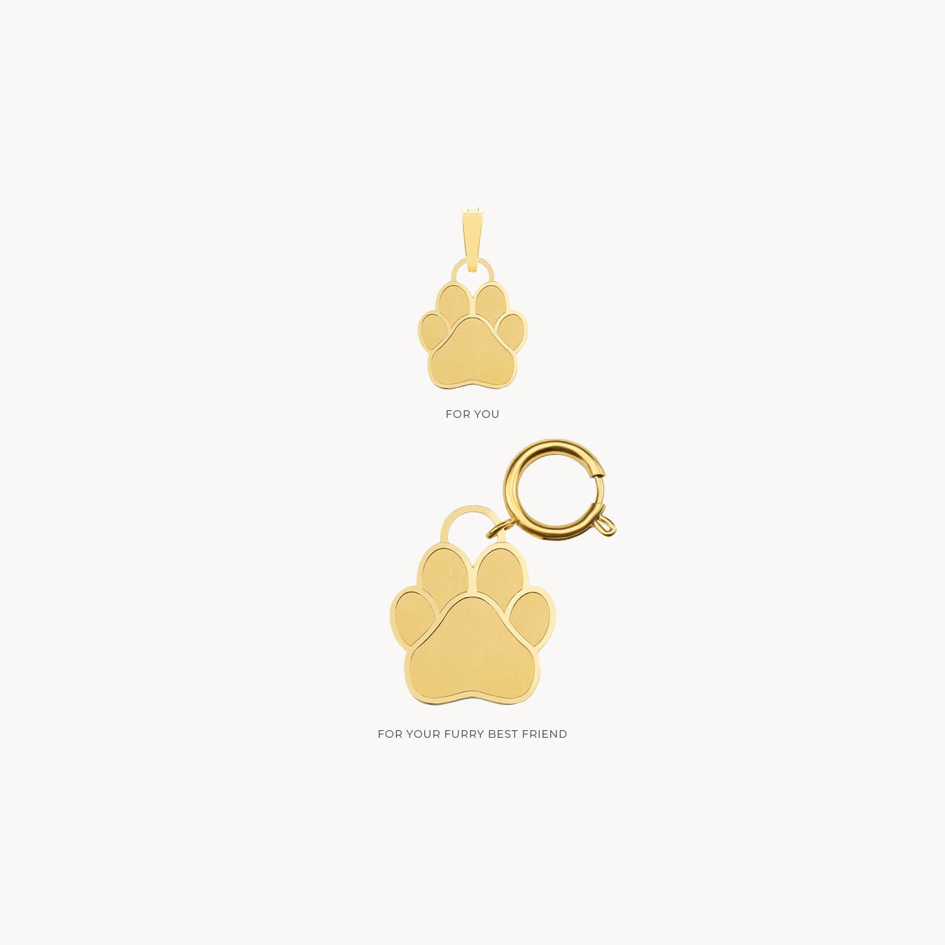 Pet & Friend Engravable Paw Set, Gold