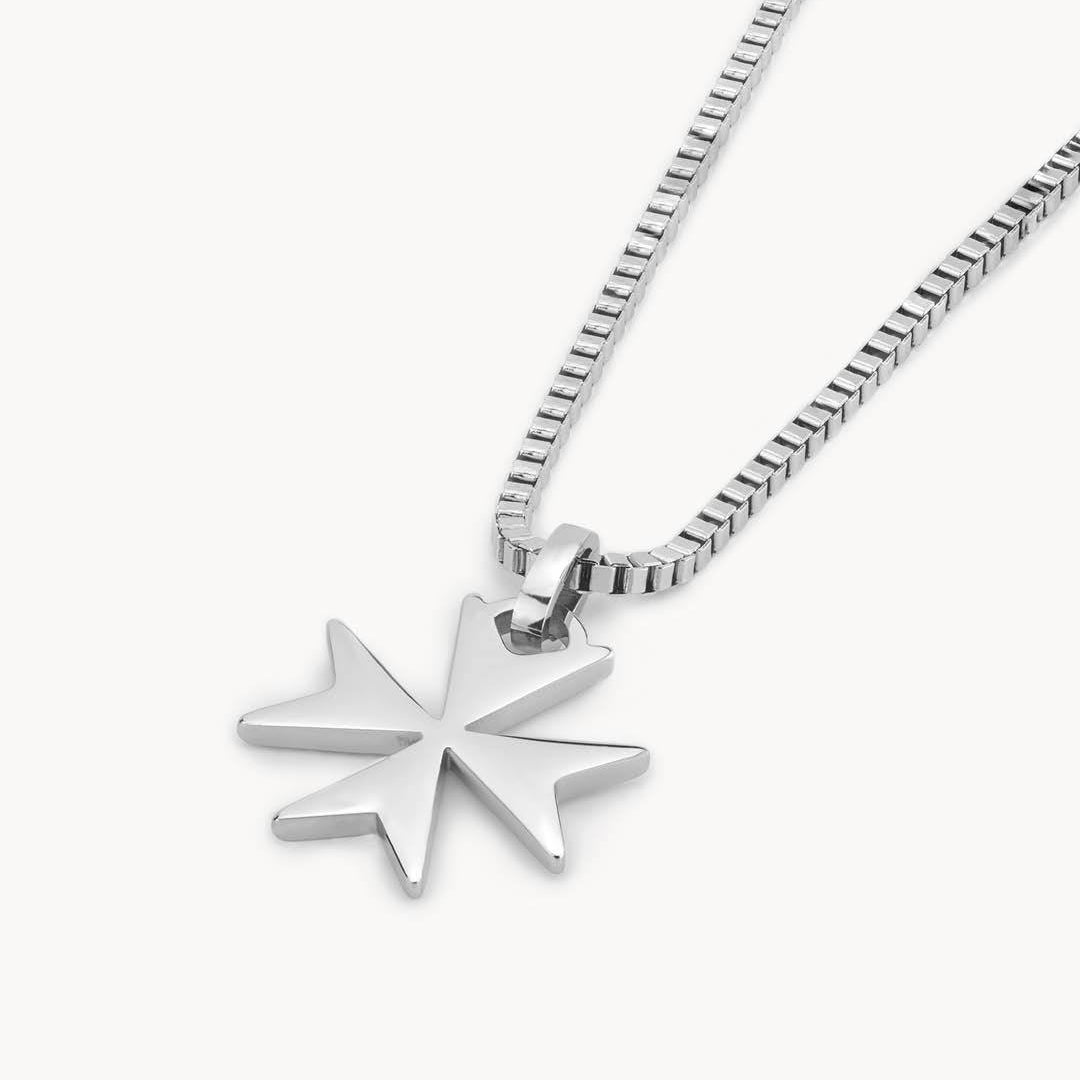 Maltese Cross Necklace, Silver