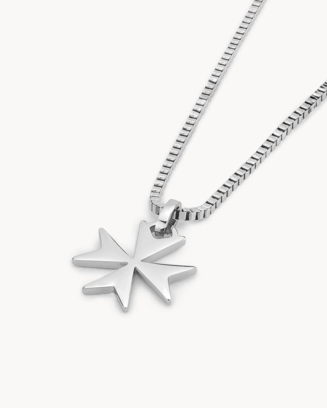 Maltese Cross Necklace, Silver