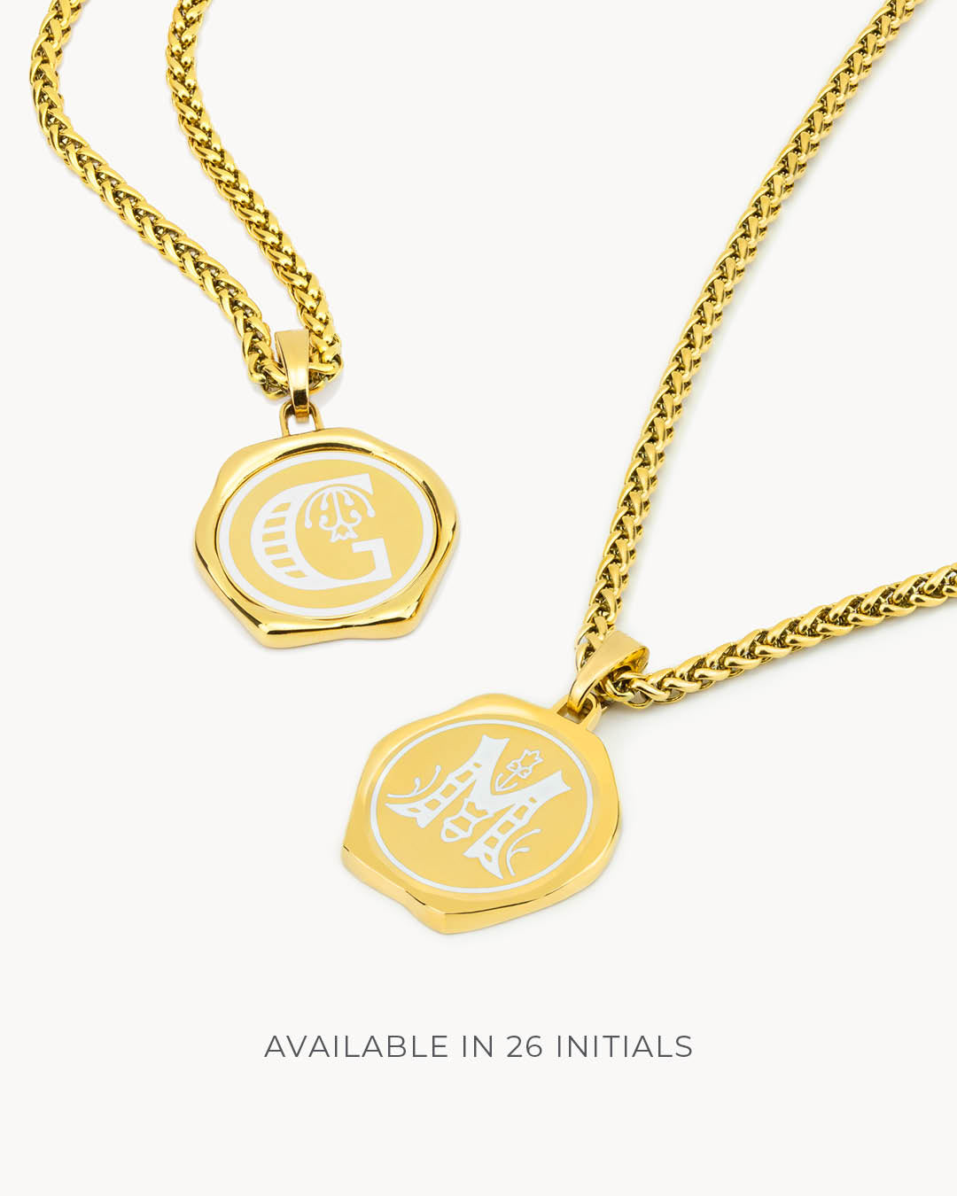 Conjunto de collar con inicial Siġill, oro
